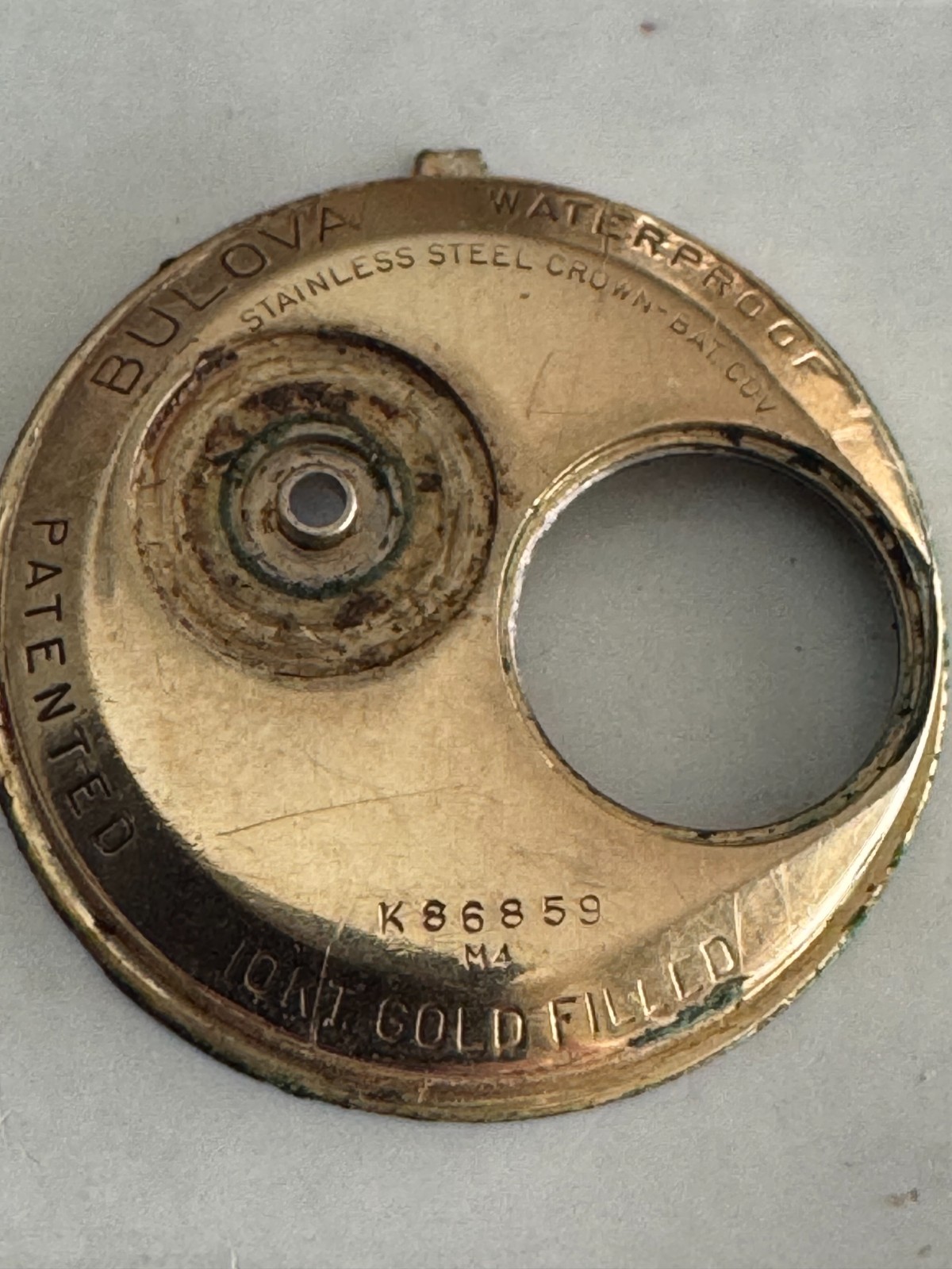 VINTAGE BULOVA ACCUTRON 214 WRISTWATCH 10K YELLOW GOLD FILLED CASE BACK W/ LOCK