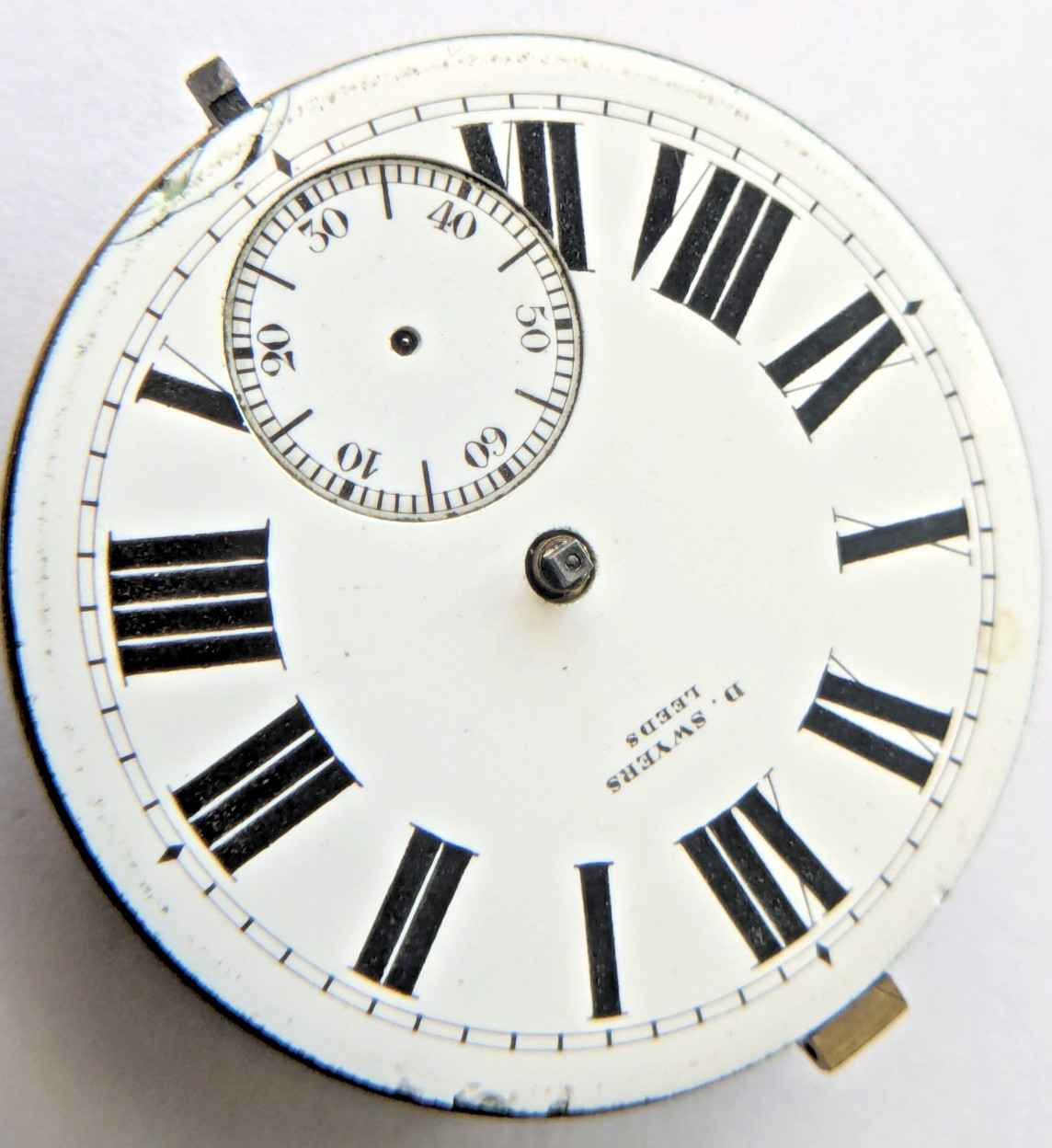 Antique D. Swyers Leeds English Pocket Watch Movement Large 50mm For Parts 19