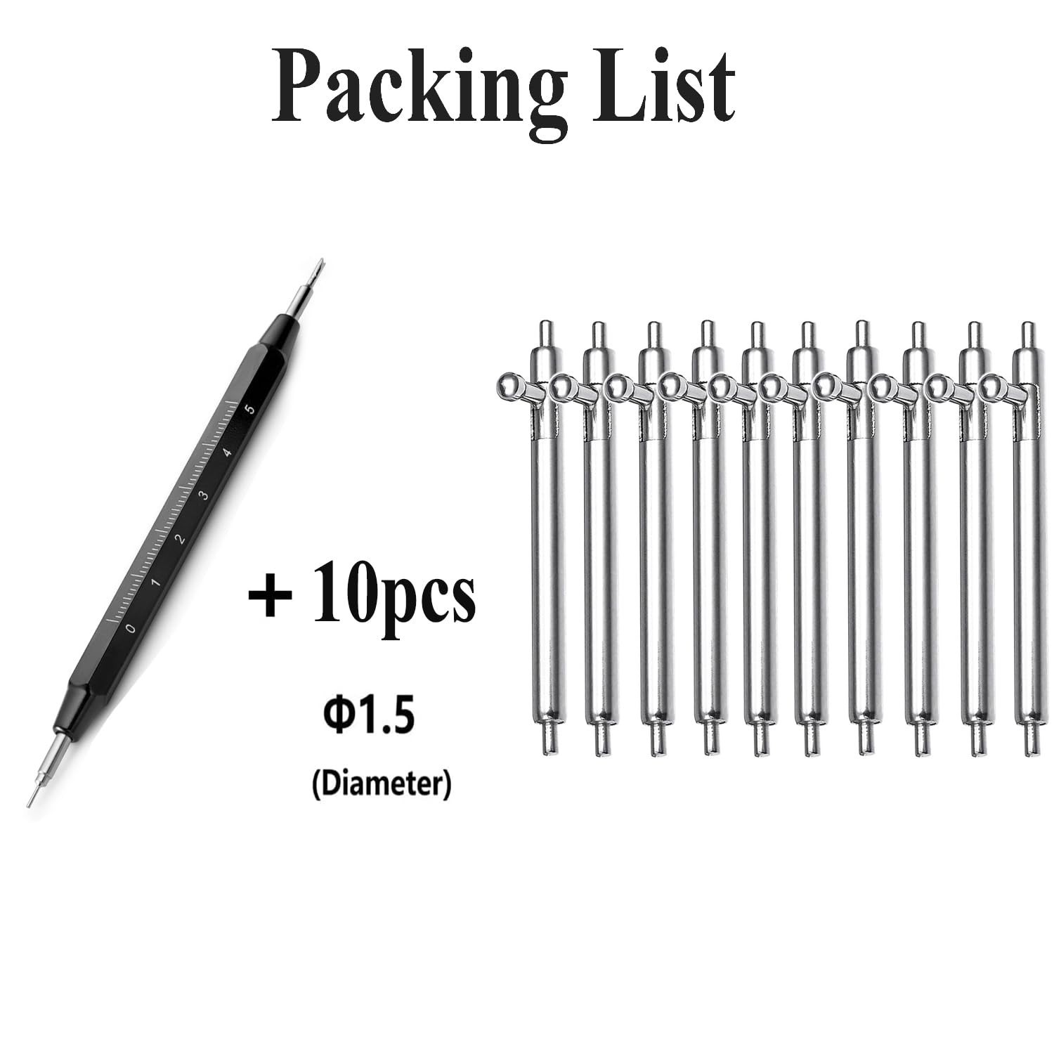 14mm 16mm 18mm 20mm 22mm 24mm Quick Release Watch Spring Bars φ1.5mm Diamet