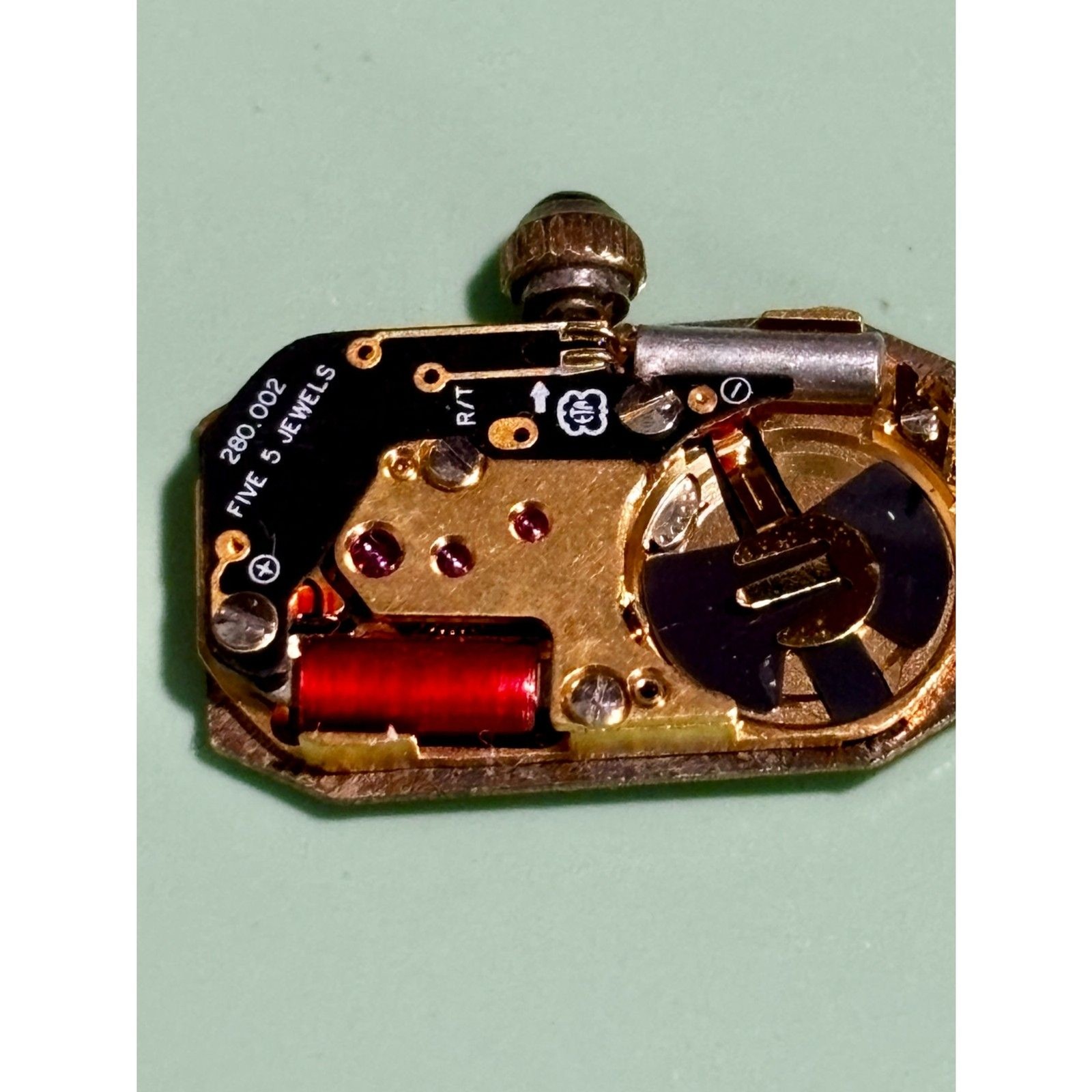 ETA cal. 280.002 watch movement with dial hands crown, working