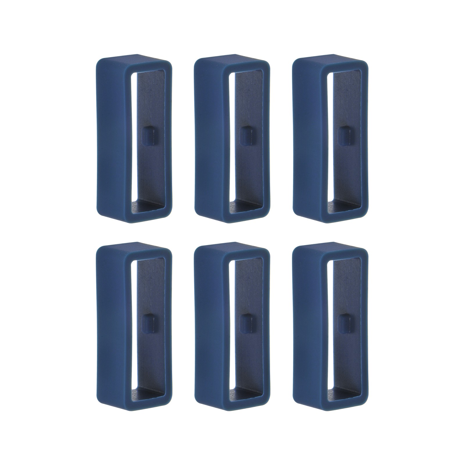 6pack Watch Strap Loop Fastener Rings 22mm Rubber Watch Holder Keeper Navy Blue