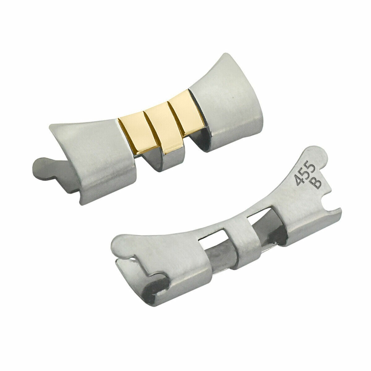 2 END PIECE JUBILEE WATCH BAND FOR 34MM ROLEX DATE 19MM 14K/SS REAL GOLD 62523H