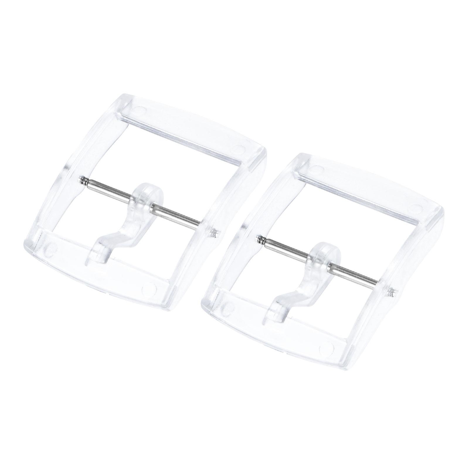Watch Strap Plastic Buckle for 20mm Transparent Width 2pcs