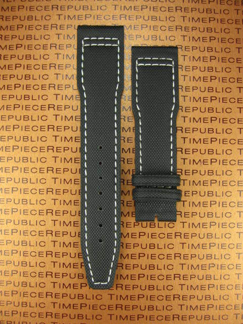 21mm Black Fabric Leather Strap Deployment Buckle Band Set Top Gun PILOT White