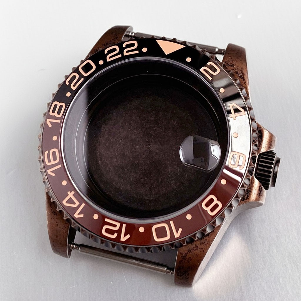 40mm Copper Plating Stainless Steel Watch Case 20ATM For NH35NH36 ETA2824 PT5000