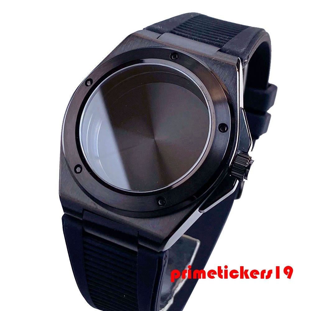 40mm Black PVD Watch Case+Band Sapphire Glass Fit for Engineer Style Watch Build