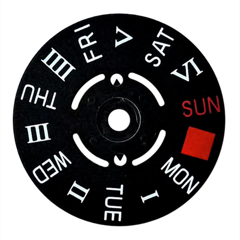 Red Square Roman Numerals English Font Week Disk Week Wheel for NH35 NH36