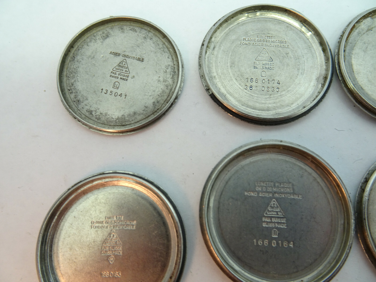 Omega vintage lot of stainless steel screwback watch covers for restorations