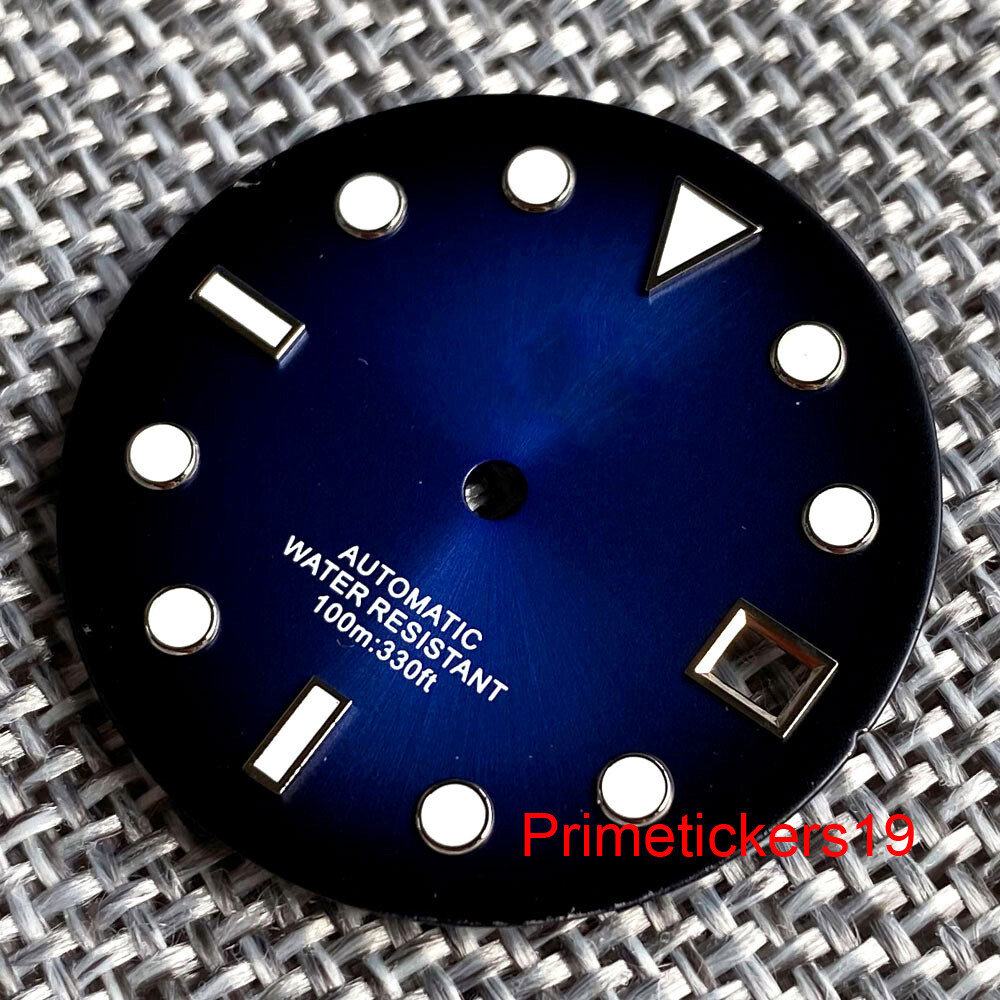29mm Watch Sunburst Gradient Sterile Dial Date Window Fit NH35 NH36 Movement