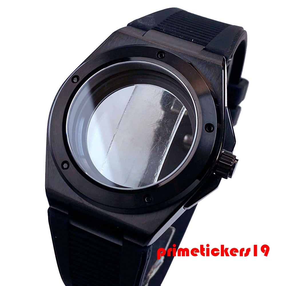 40mm Black PVD Watch Case+Band Sapphire Glass Fit for Engineer Style Watch Build
