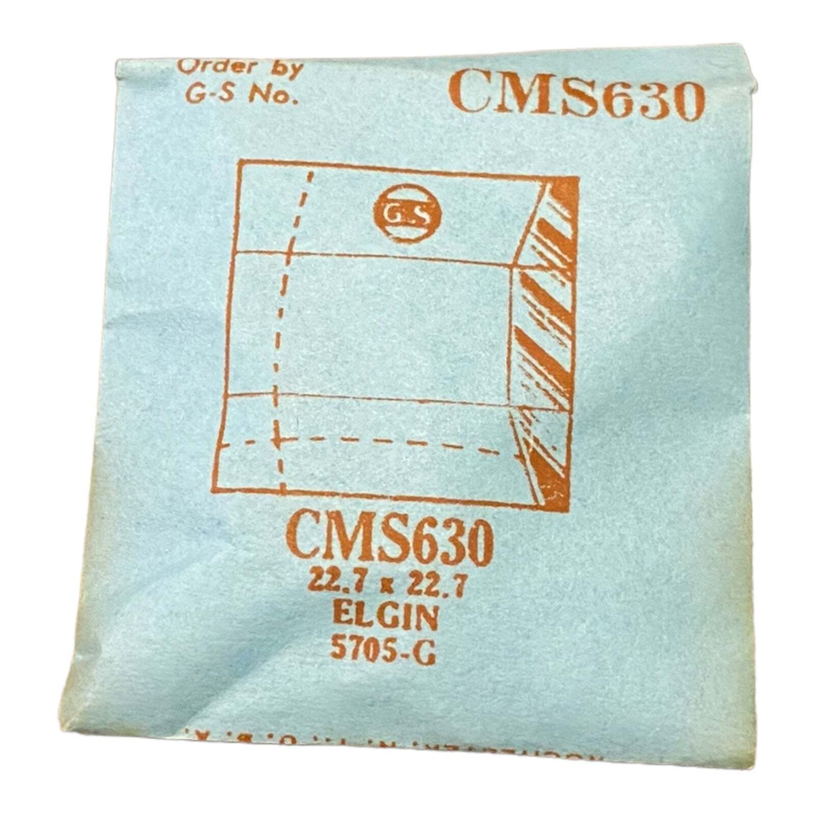 Germanow-Simon Mach (GS) CMS630 Watch Crystal 22.7×22.7 NOS Part Flexo Elgin