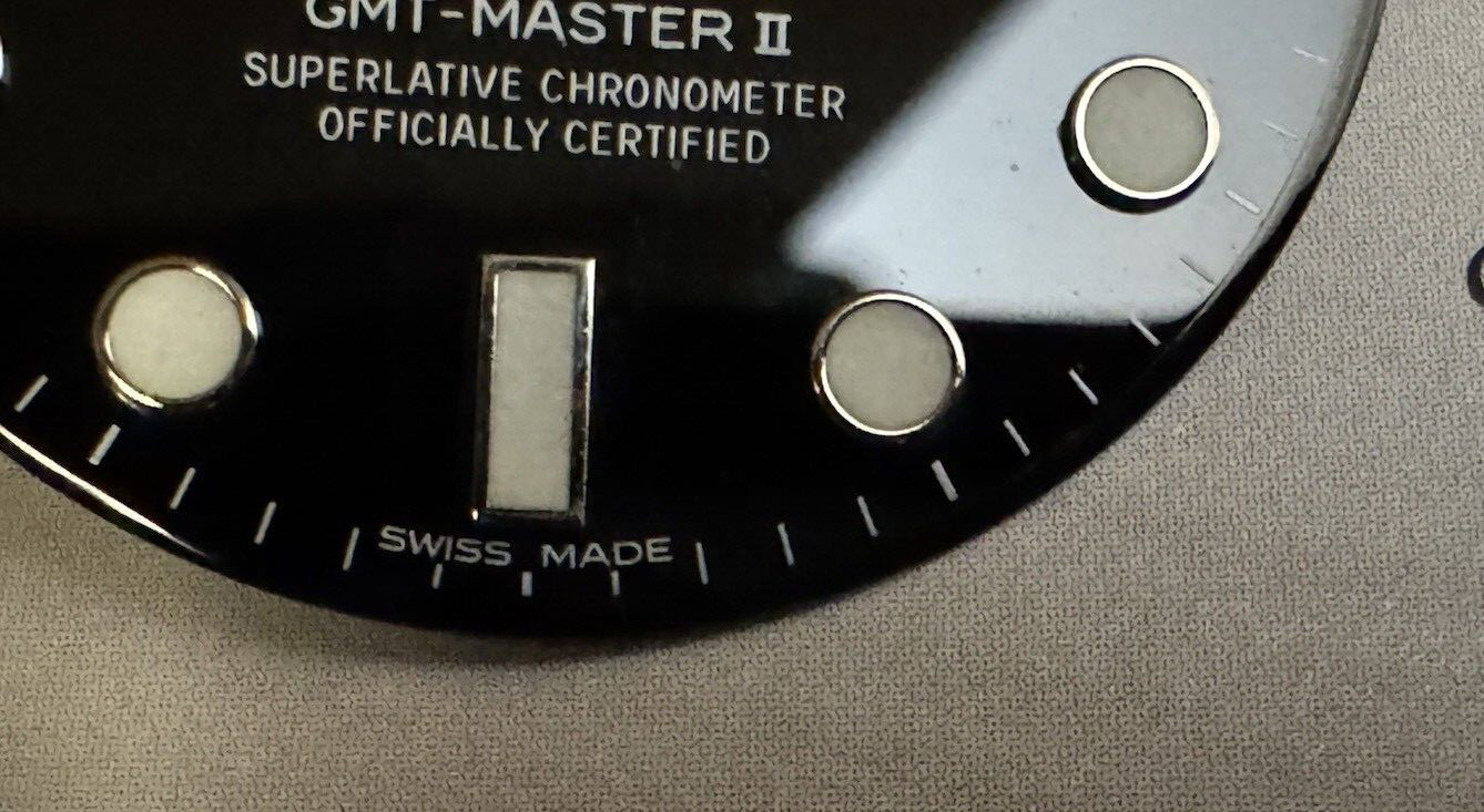 Rolex Dial Black Factory GMT II BLACK REF 126715 Steel Swiss GENUINE EXCELLENT