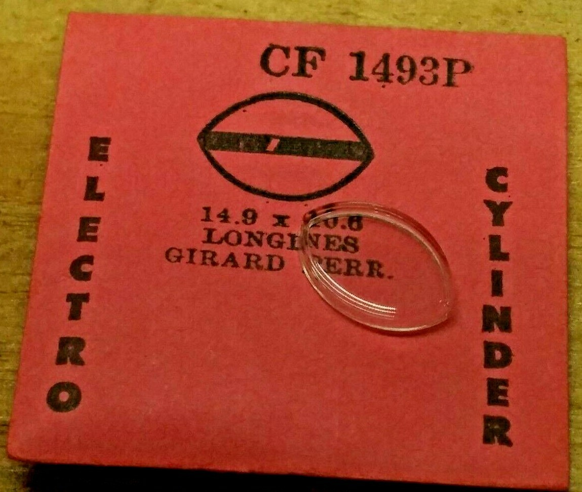 Vintage NOS Electro-Cylinder CF-series Fancy Watch Acrylic Crystal–Choose Size