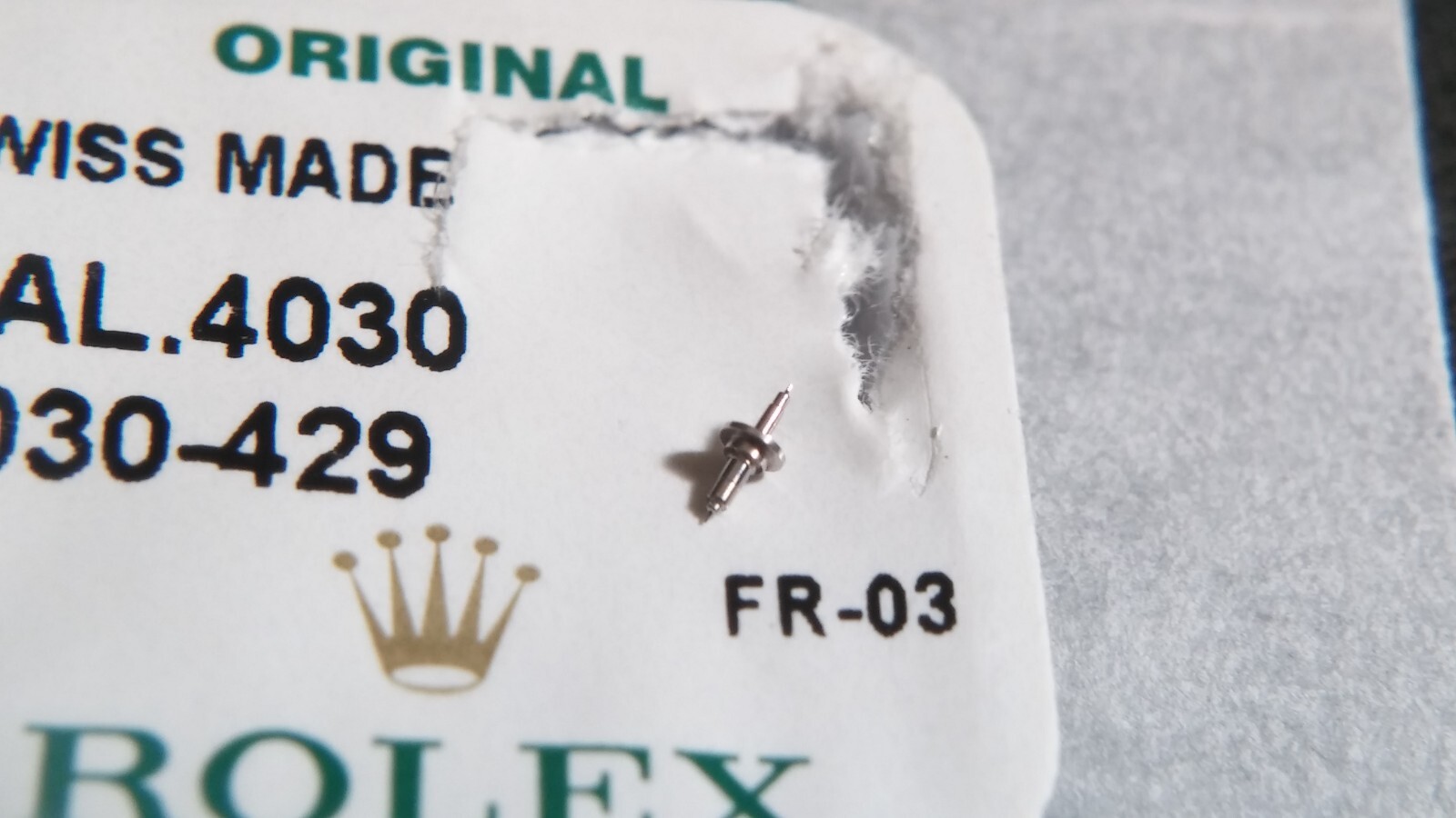 Rolex 4030 429 Balance Staff, new, open, Genuine x 1 piece, for watch repair NEW