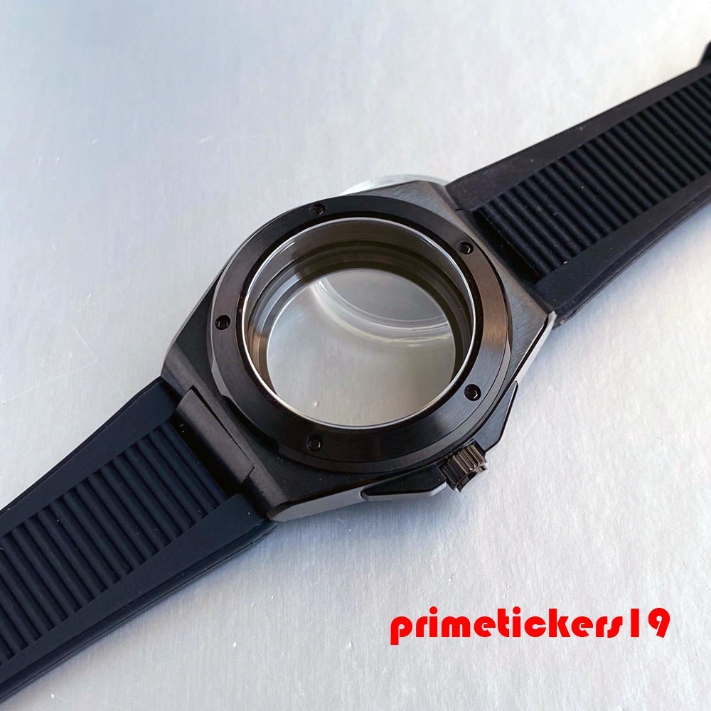 40mm Black PVD Watch Case+Band Sapphire Glass Fit for Engineer Style Watch Build