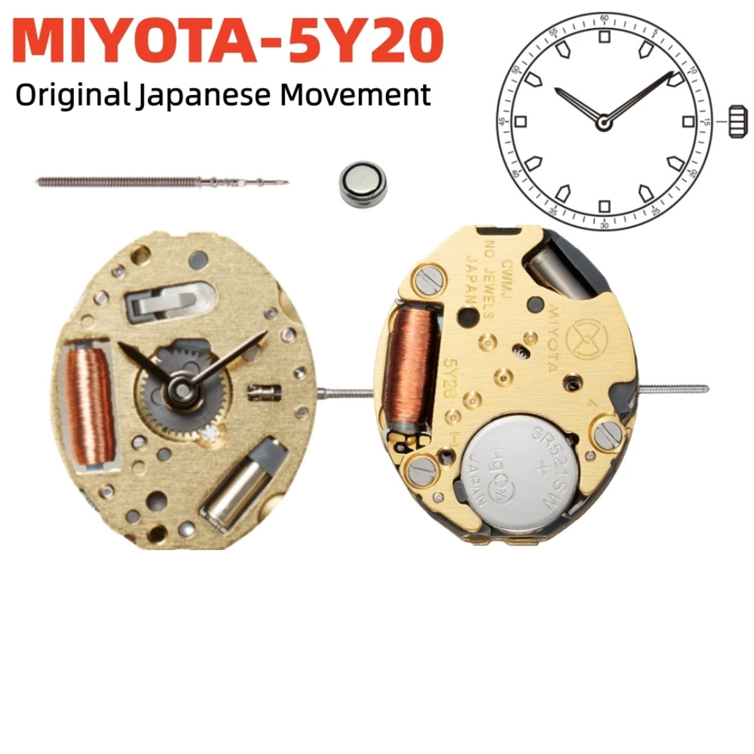 Genuine Miyota 5Y20 Quartz Watch Movement 2-Hand Slim Japan Made New