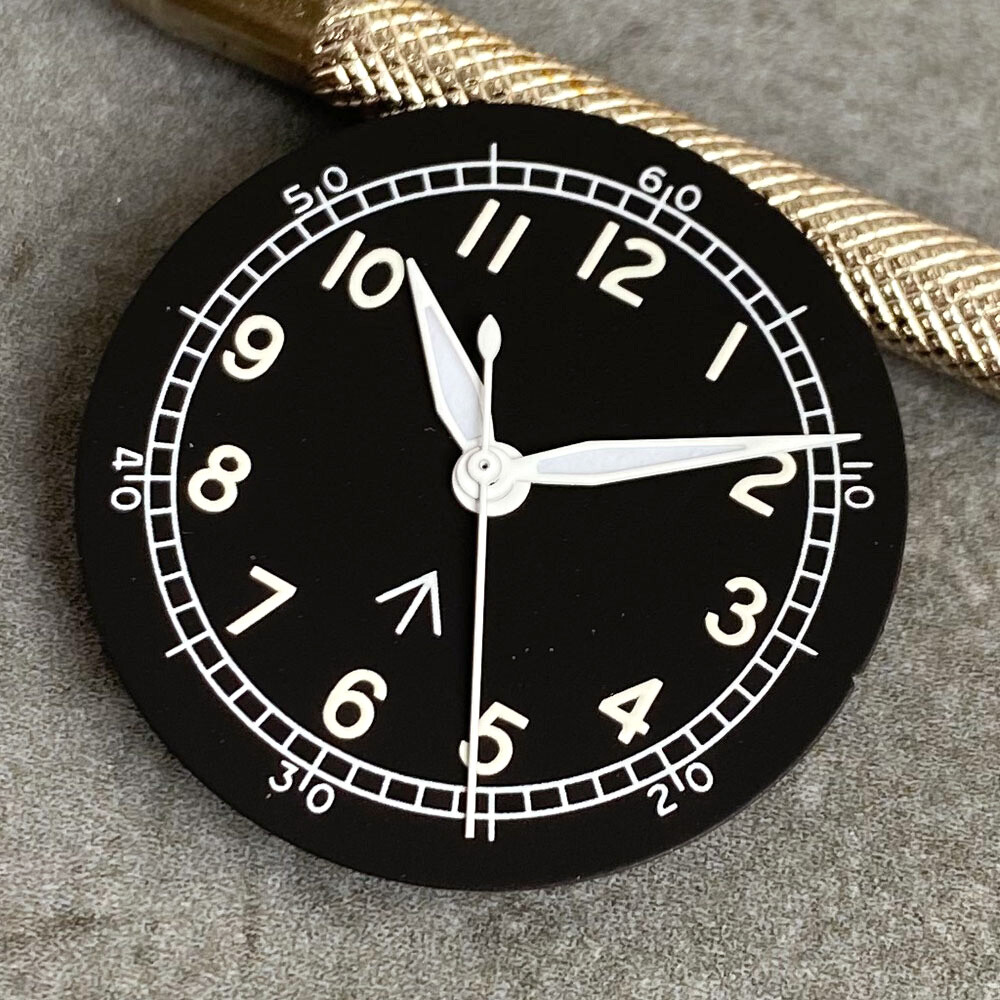 Black White Watch Dial 29mm Lume Mark Yellow Hand Fit NH35 NH36 NH38 Dive Watch