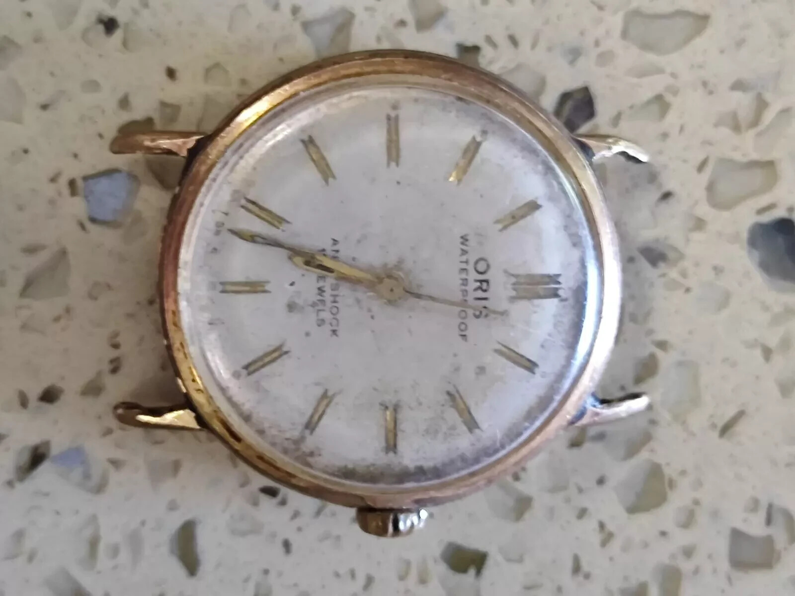 ORIS 652KIF 50s 7 Jewel Movement winding Not Work -FOR PART OR Repair