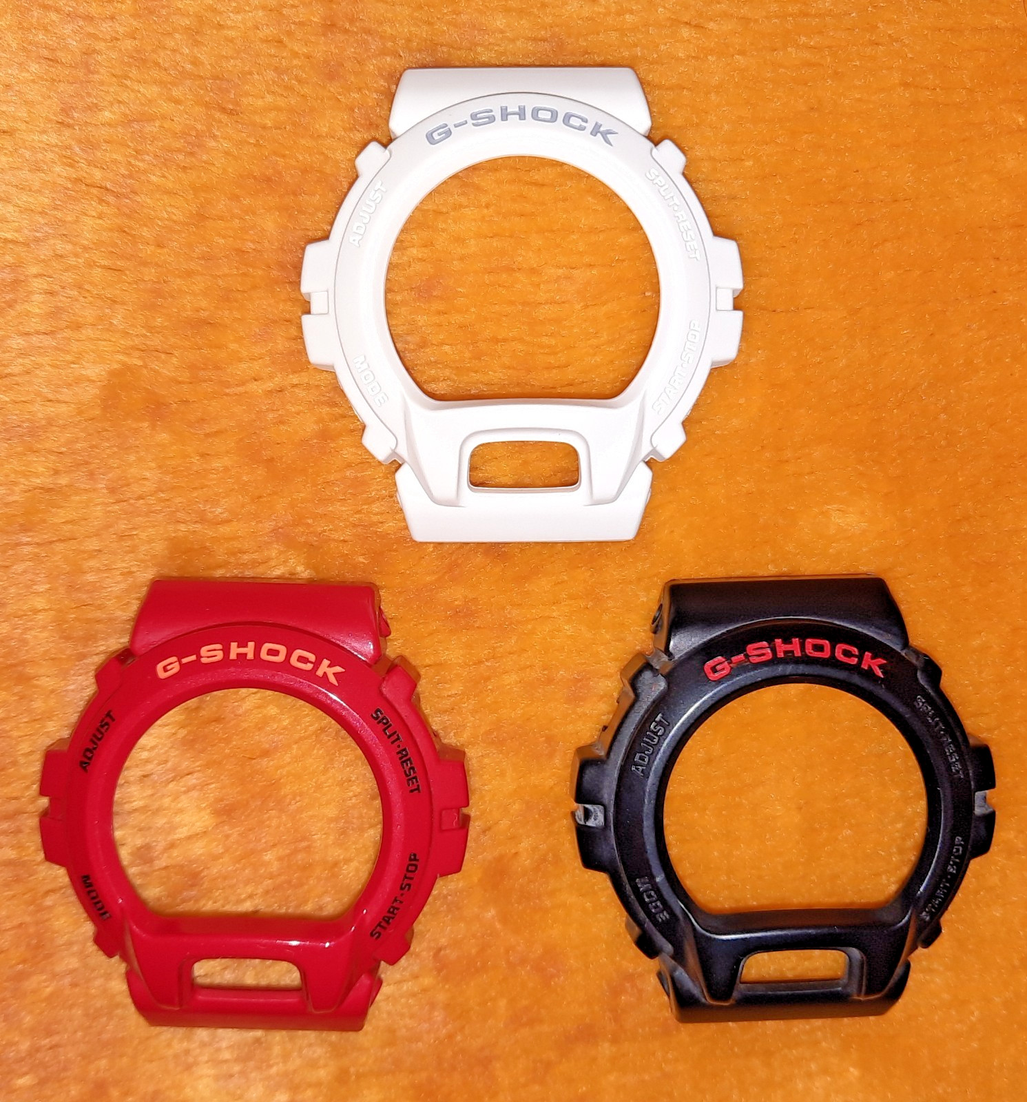 Casio G-Shock~(x3) DW-6900 Replacement Bezel Casing~White/Black/Red⏰️