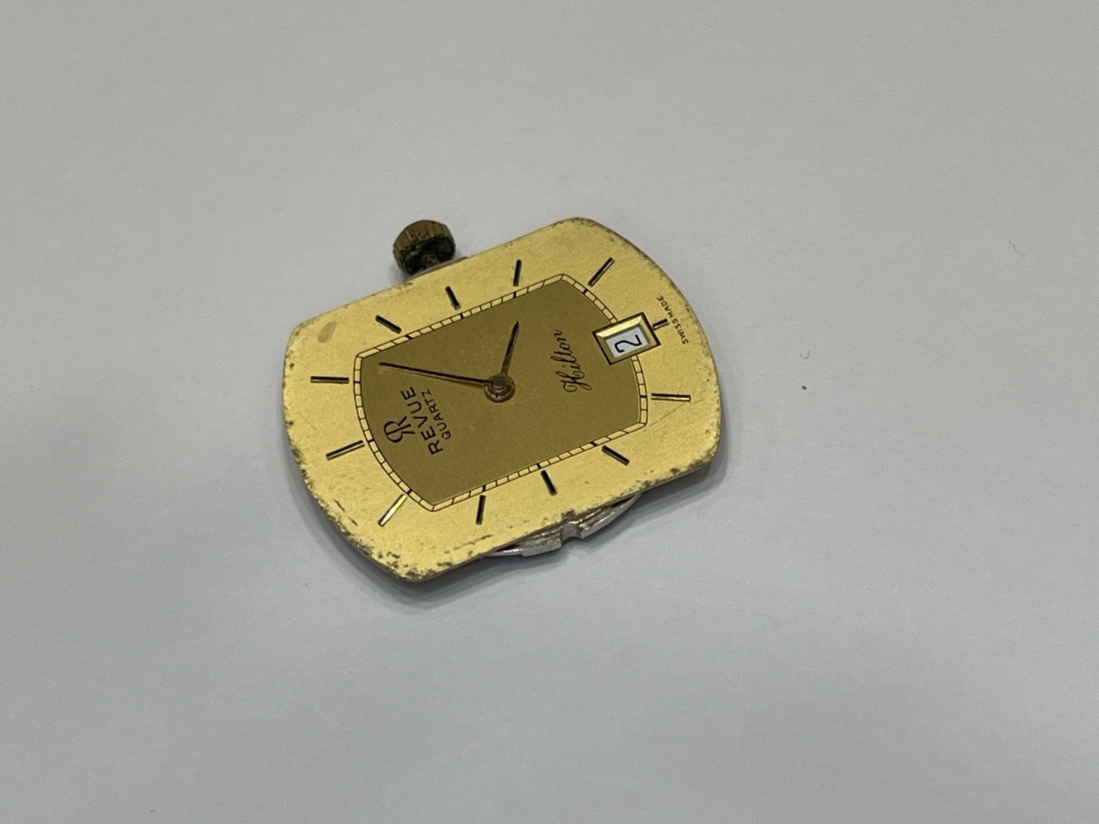 Movement & Dial Revue Hilton Quartz Date Eta 955.411 Jewels 7 Swiss Made