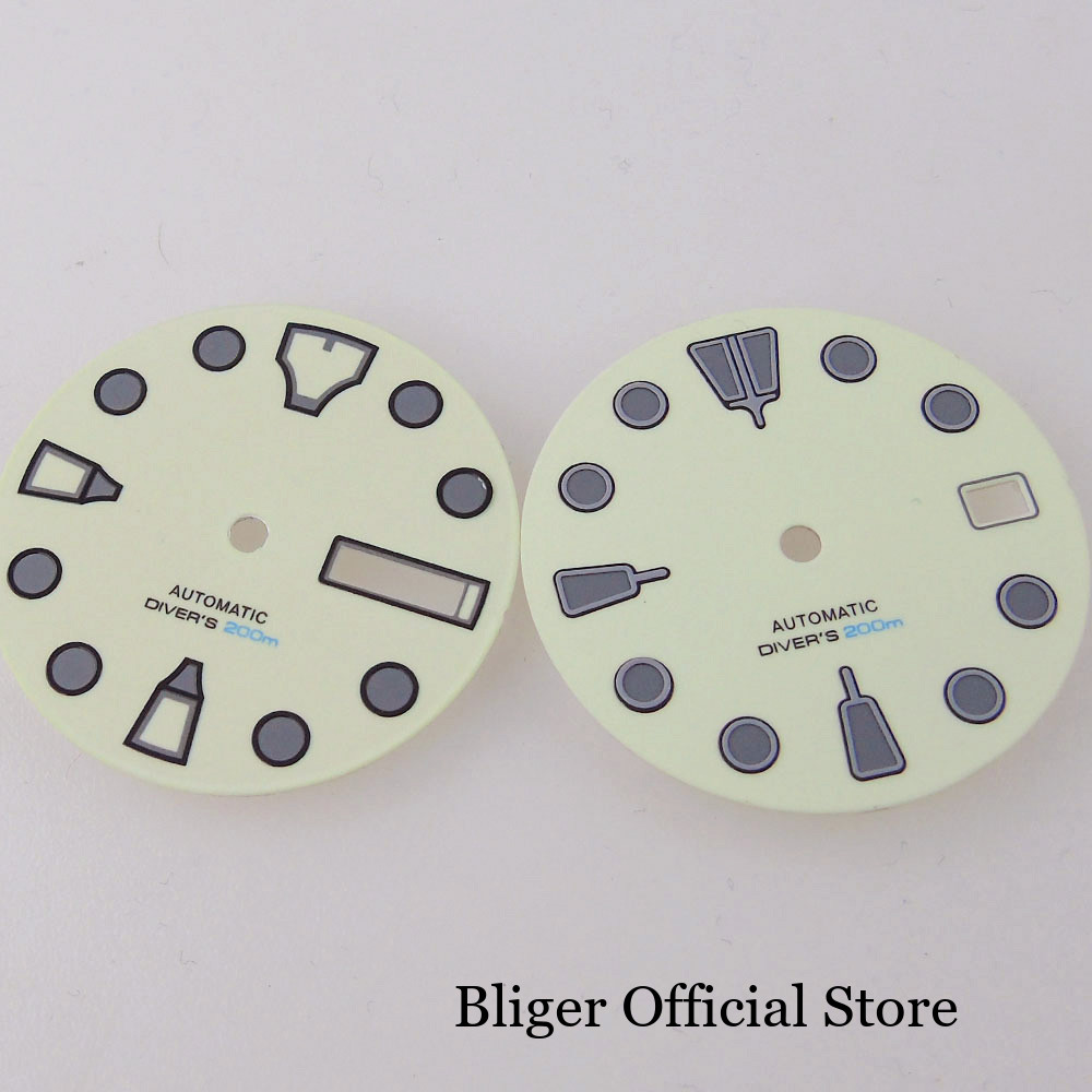 29mm MOD Beige Full Lume Watch Dial for NH35A NH36A Diver Watch Hand Set Parts