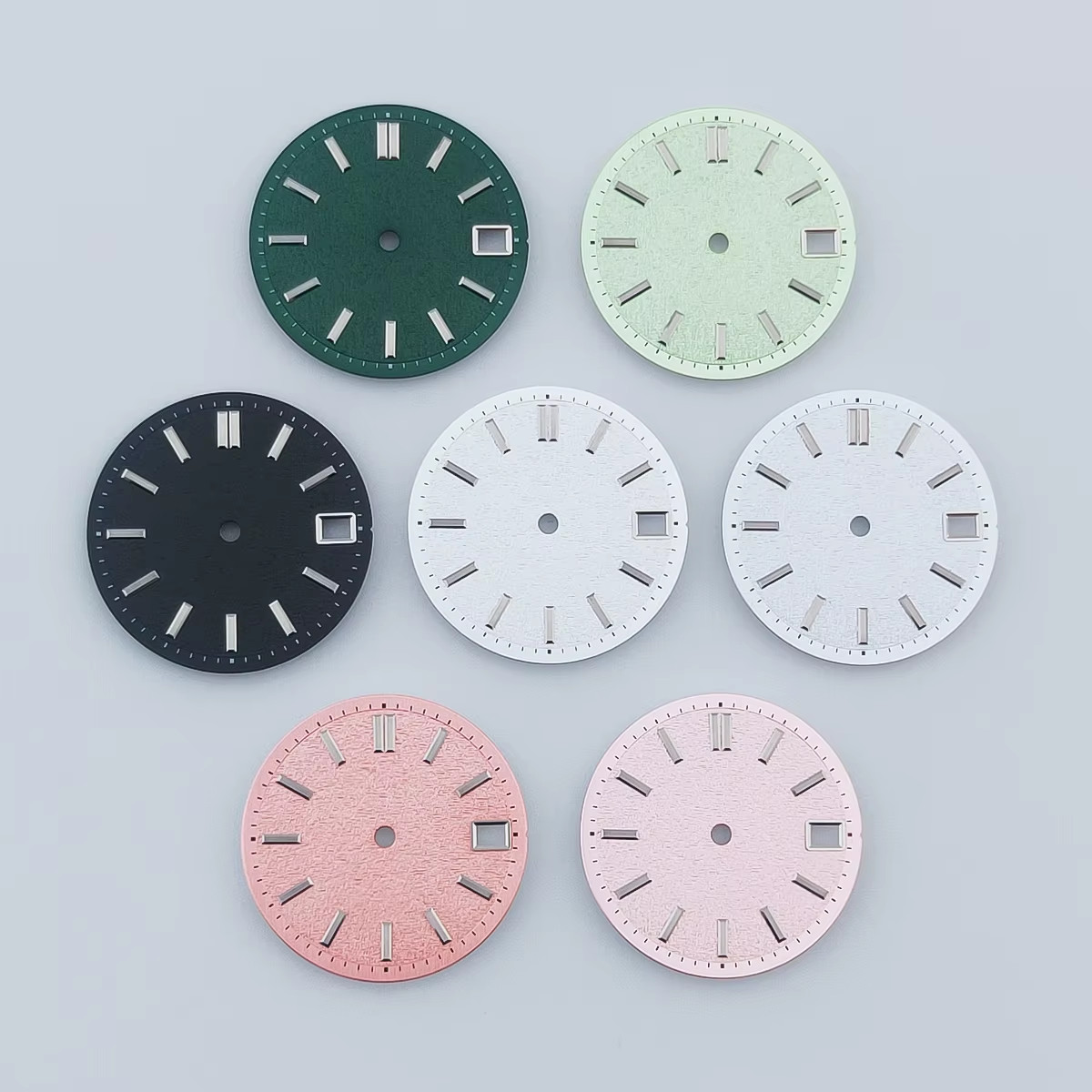 28.5Mm Silver Blue Pink Sterile Watch Dial Fit NH34 NH35 Movement Fit 3/3.8 O’Cl
