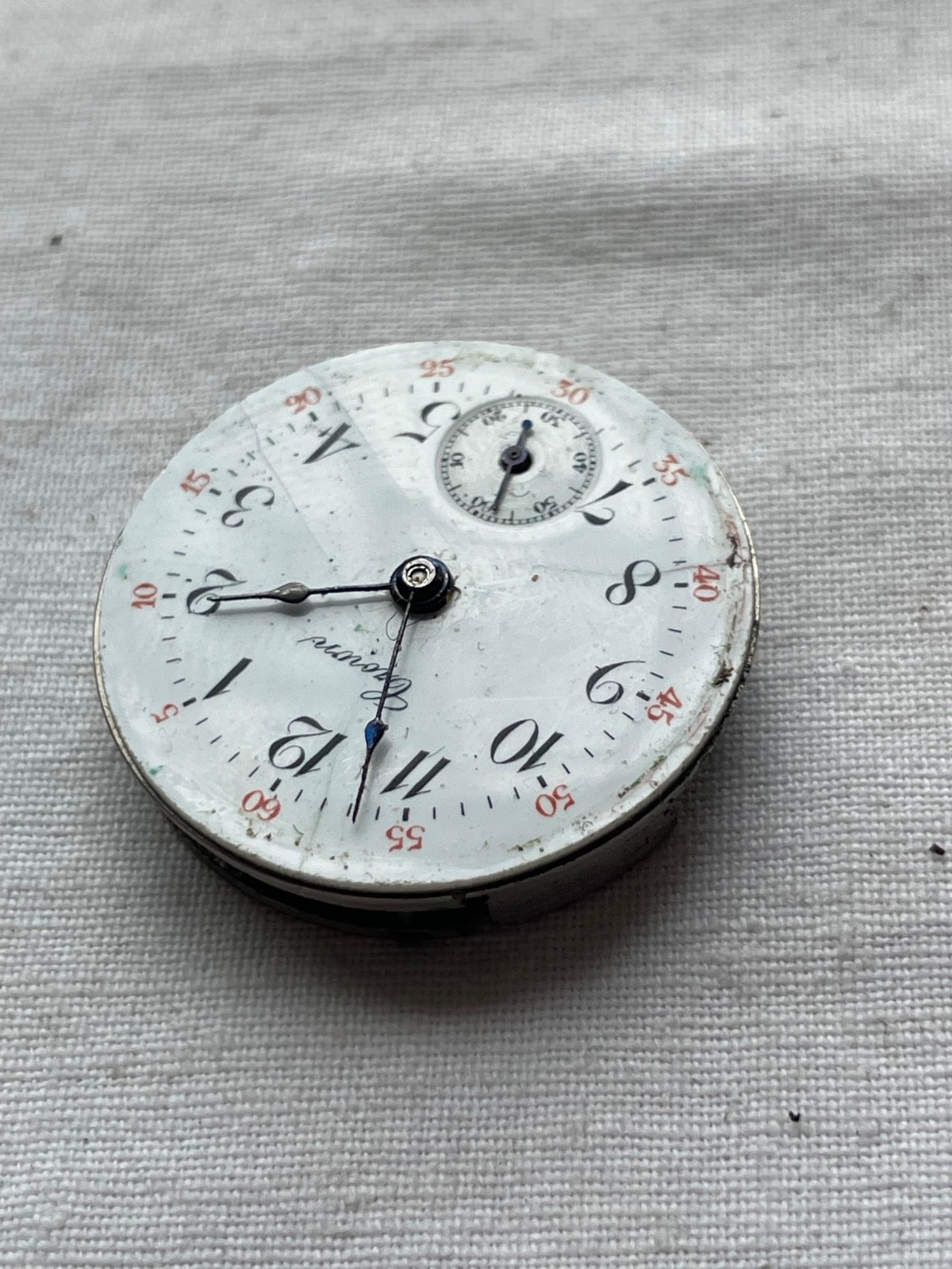 Crown grade 730 – 3/0s – movement for pocket watches FOR PARTS – AS IS