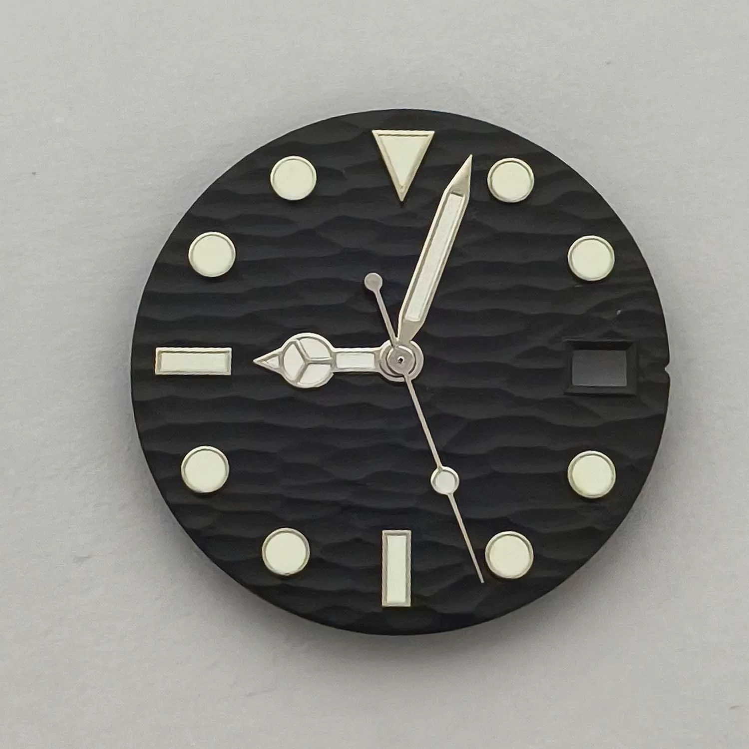 28.5MM Luminous Sunburst Waves Watch Dial Date + Hand Set for NH35/36