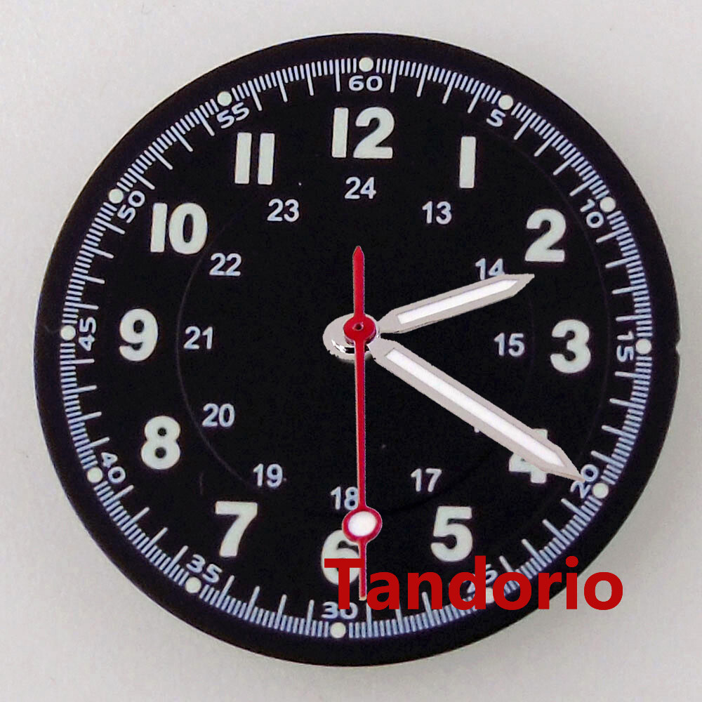29mm Sunburst Watch Dial Face Fit NH35A NH36A Movement Arabic Numerals Mark Lume
