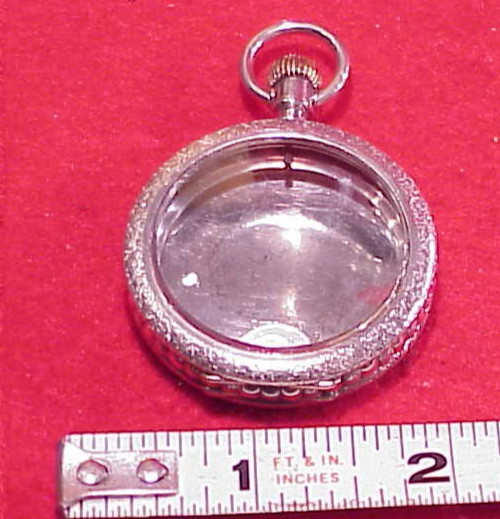 VINTAGE O.F. STERLING SILVER 6 SIZE FANCY ENGRAVED POCKET WATCH CASE EMPTY 41MM