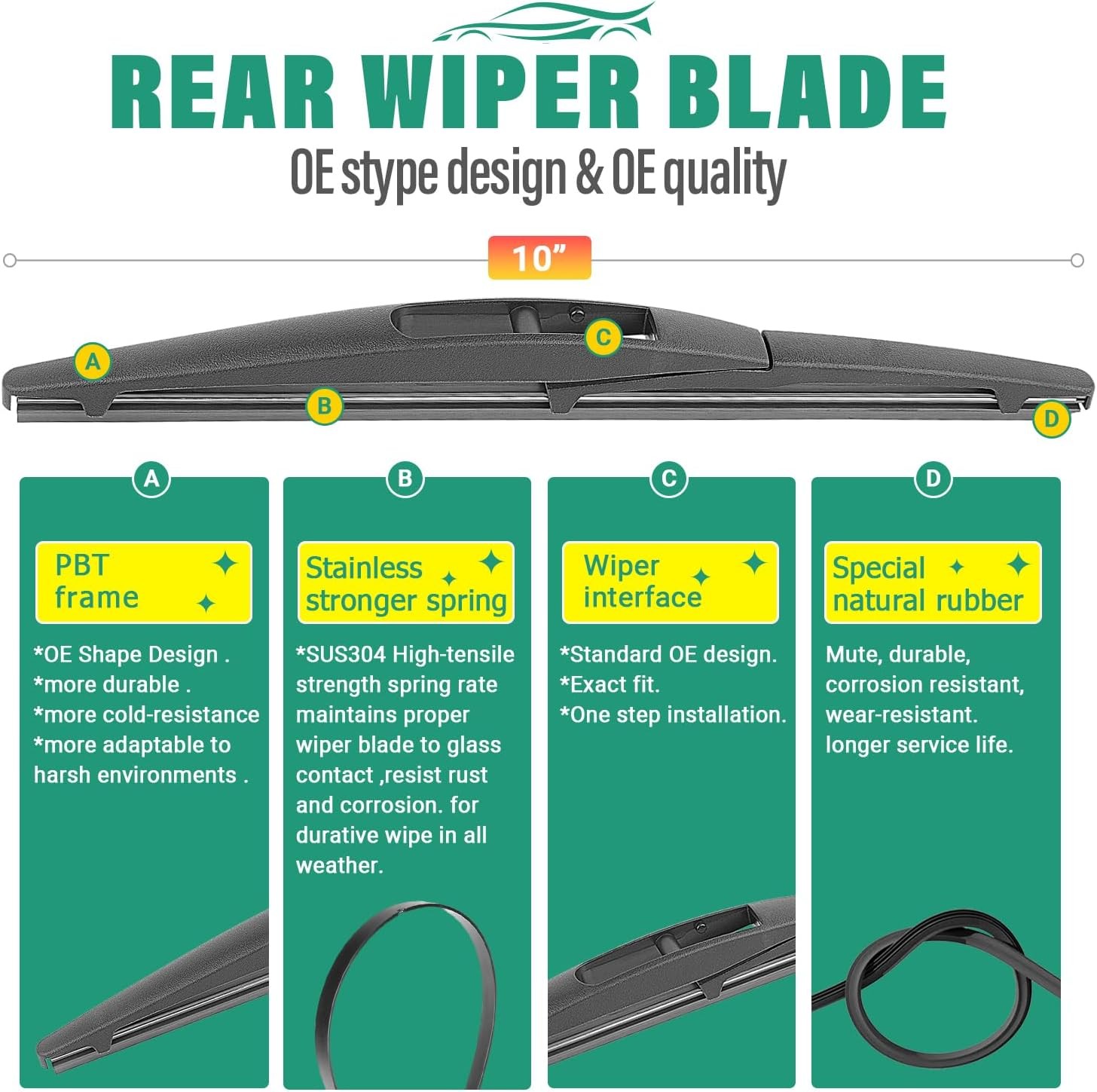24″ 19″ 10″ Windshield Wiper Blades Replacement for Honda CRV CR-V 2023 2024 202
