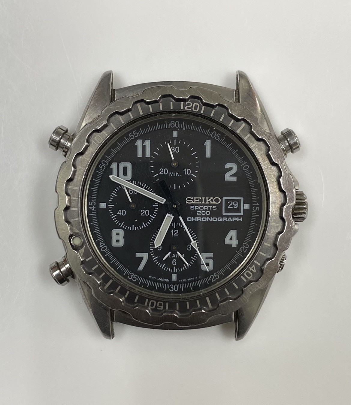 Original Vintage Seiko 7T32-7019 Sports 200 Chronograph Men’s Watch NON-WORKING