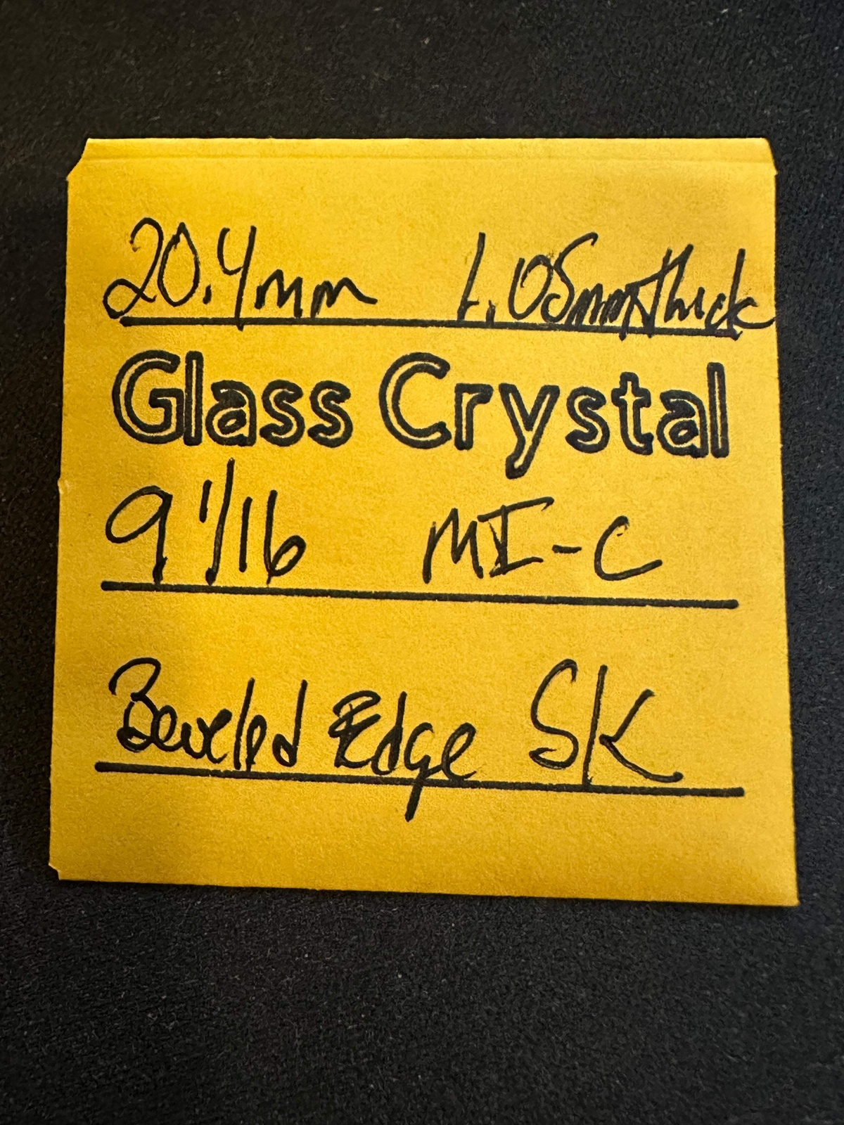 SK Vintage Beveled Glass Pendant Watch Crystal 9-1/16 (~20.4mm) – NOS