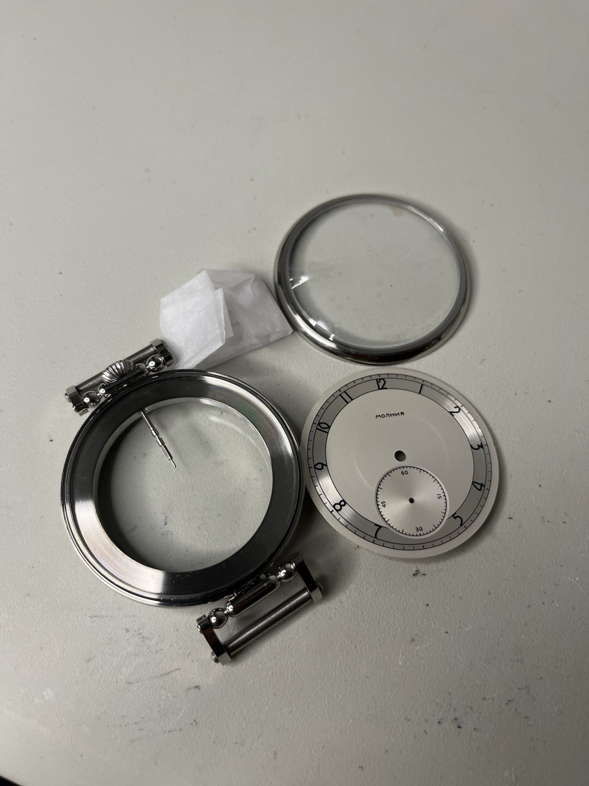 Molnija Marriage Watch Parts Set – Case Dial Hands – No Movement – Aftermarket