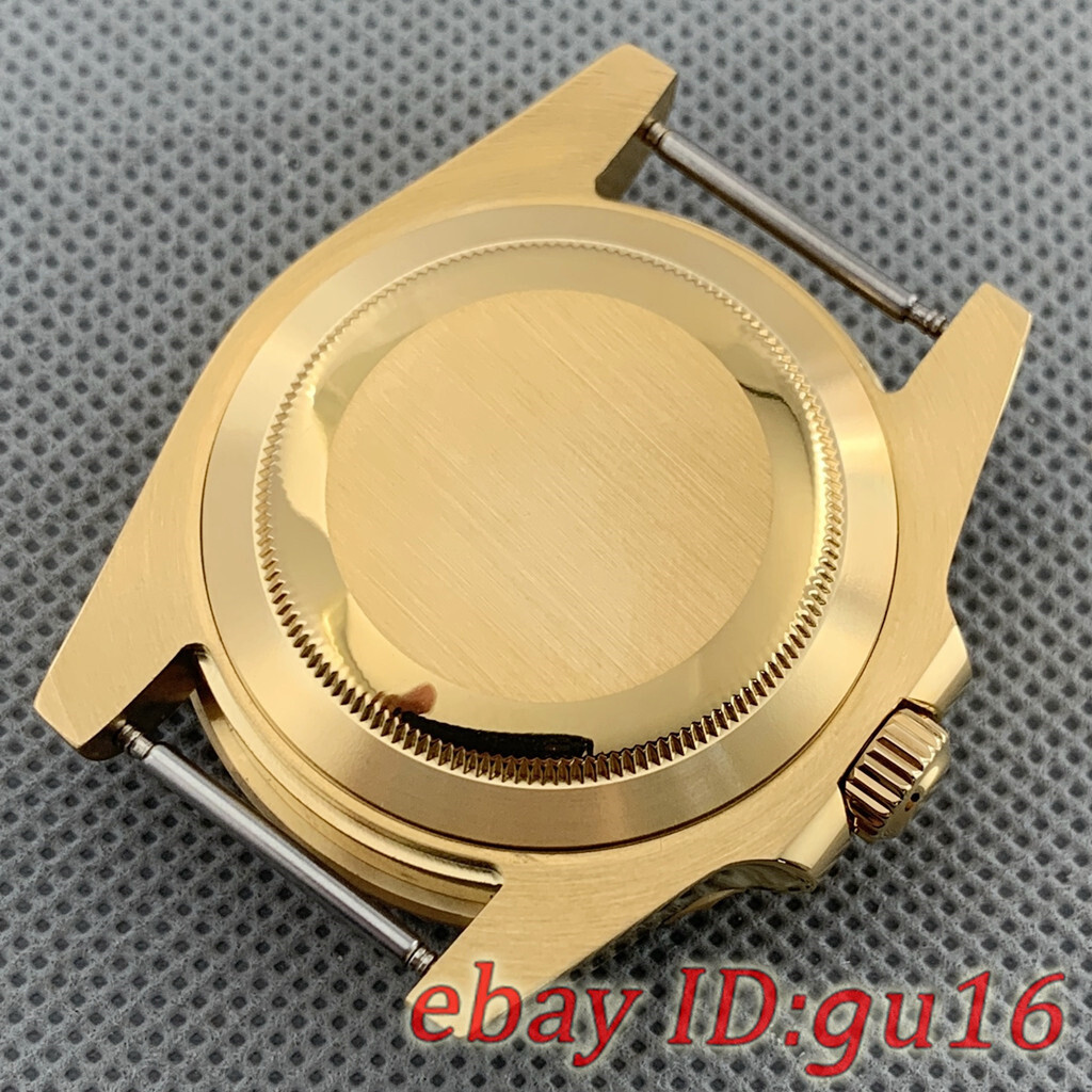 40mm Gold Watch Case sapphire glass Fit NH35 NH36 ETA 2824/2836 Miyota 8215 821A