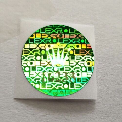 Rolex Day Datejust Green Case Back Hologram Sticker 19mm diameter
