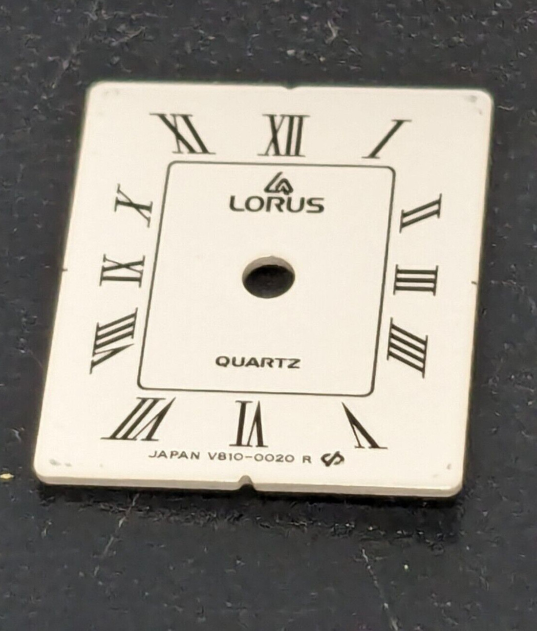 Vintage Lorus V810-5000 0020R4 White Tank Watch Dial – Black Roman Numerals