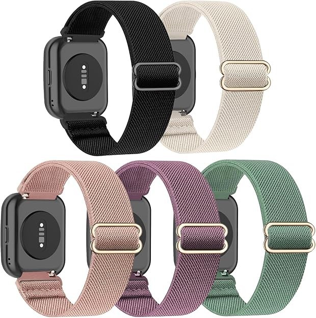 5 Pack Stretchy Watch Bands for Amazfit Bip 6/ Bip 5/GTR 4/GTR 3 Pro/GTR 3/GTR 2