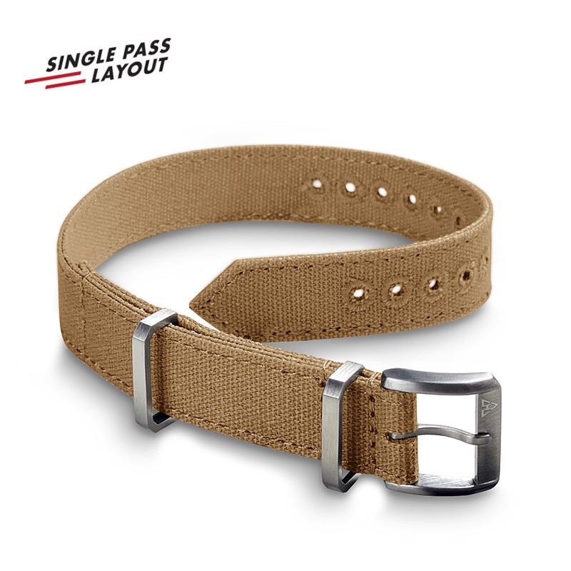 16mm Vintage Military Khaki Sand Canvas Watch Strap WWII A-11 A11 Hack