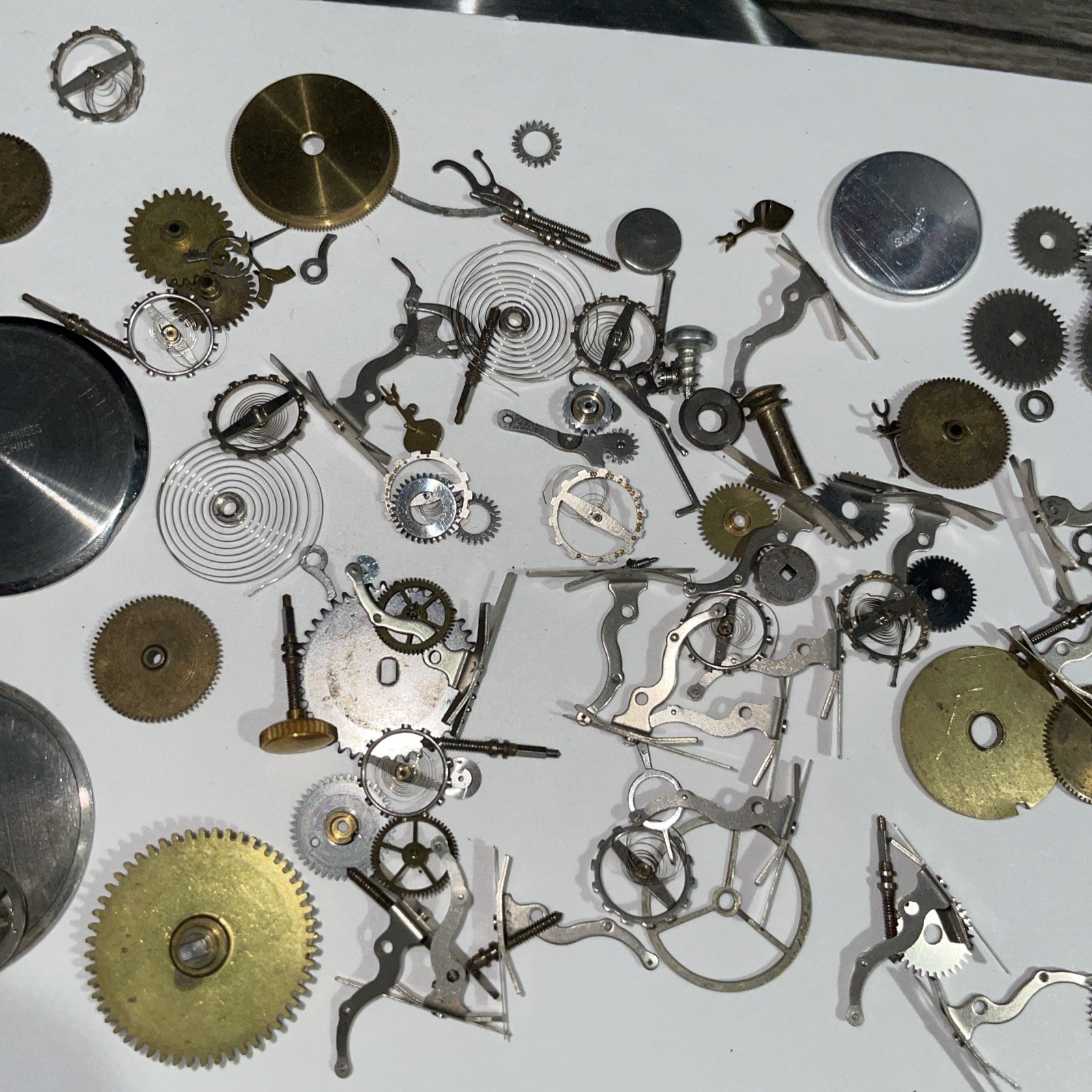 Vintage Watch Parts Lot Gears, Wheels, Cogs Case Steampunk Crafts Repair (50g)