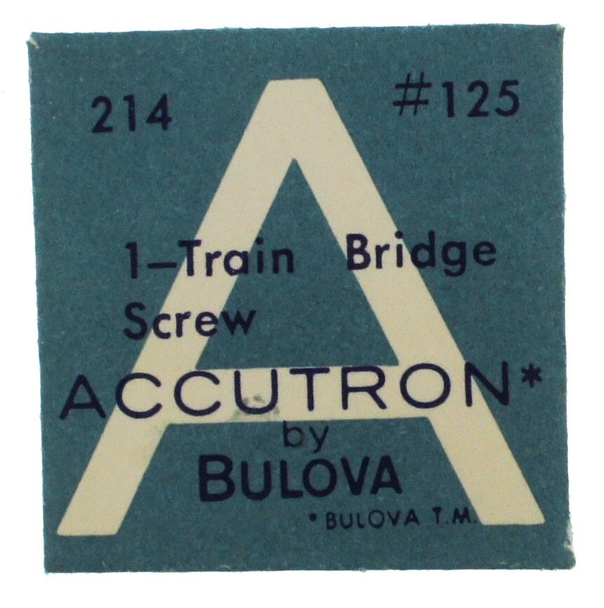 NEW Bulova Accutron 214 Watch Part 125 Train Bridge Screw NOS Genuine Repair