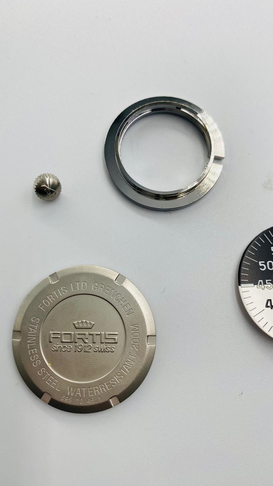 Fortis Flieger Cockpit Complete Kit New Black/White Dial 40mm Case 595.10.46.1