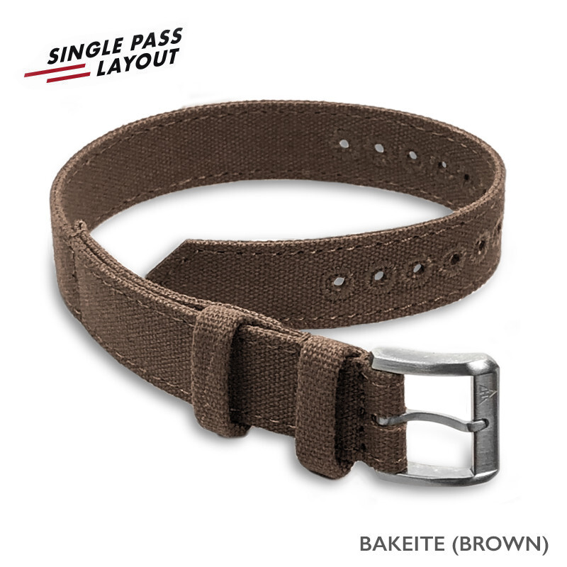 16mm Vintage Military Brown Canvas Watch Strap WWII A-11 A11 Hack