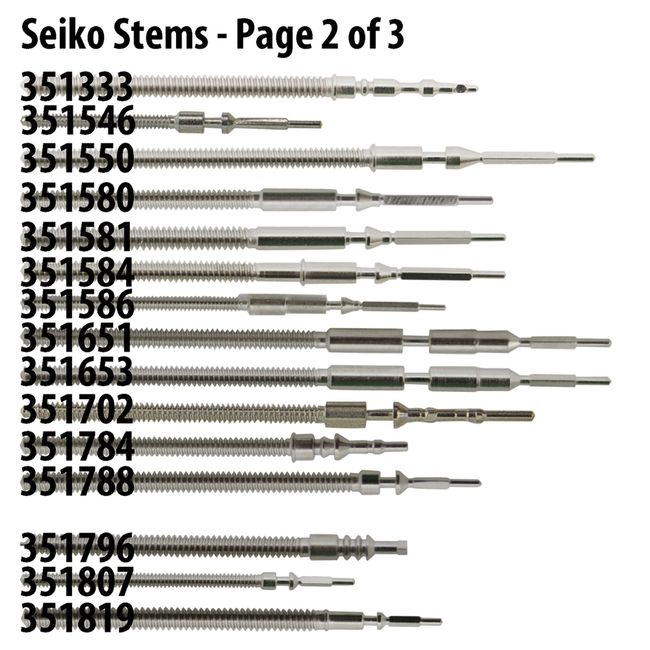Seiko Quartz Stem 351178,351208,784,788, 354122,354,365,786,788,902,351-xxx