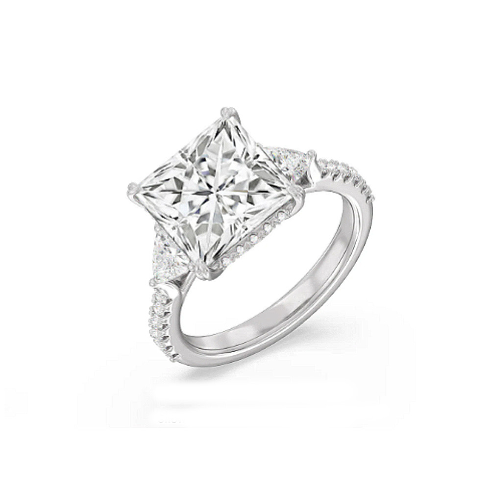950 Platinum Princess Cut Diamond Ring 1 Carat Semi Mount Setting Size 6 7 8