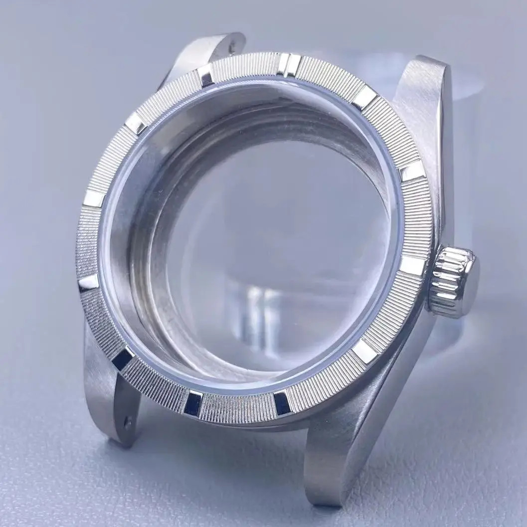 High-Quality NH35 Case 36Mm Engine Turned BEZEL Stainless Steel for AK Parts Rep
