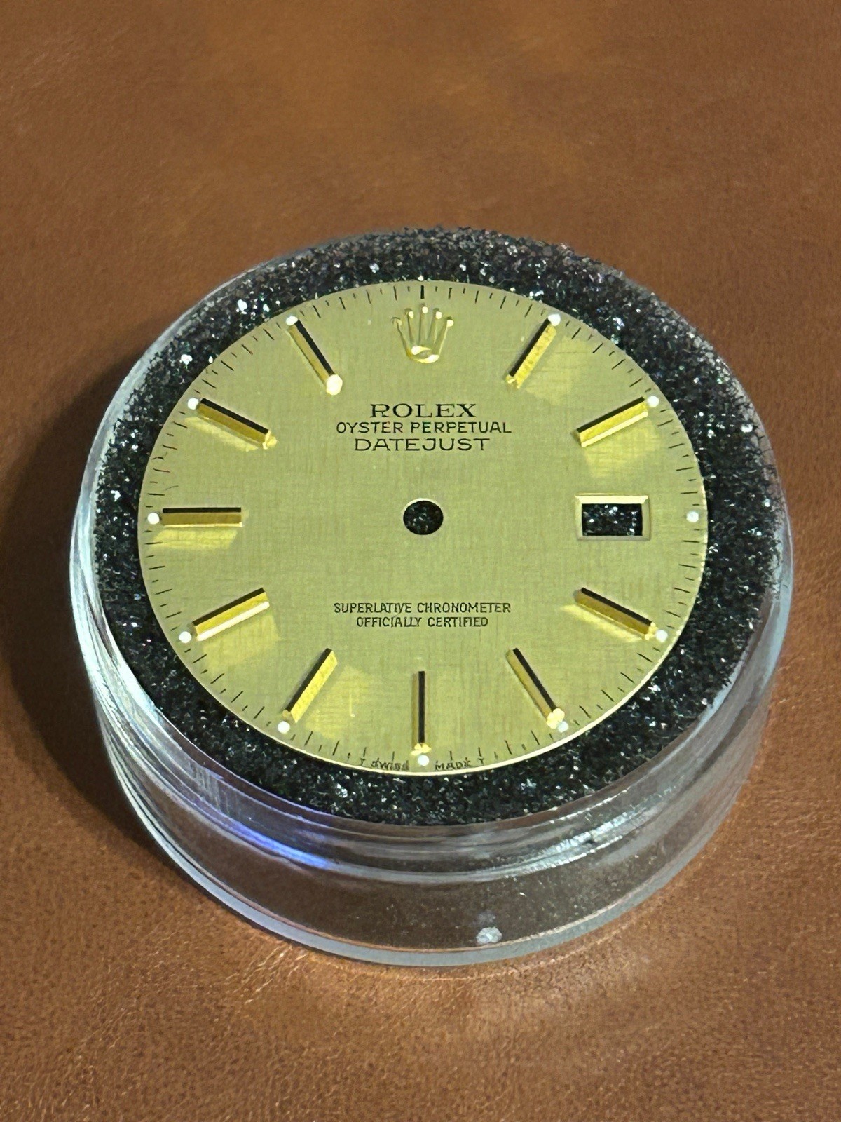 Rolex Mens 36mm Datejust Champagne Linen Gold Stick Dial For 16013-16233-16203