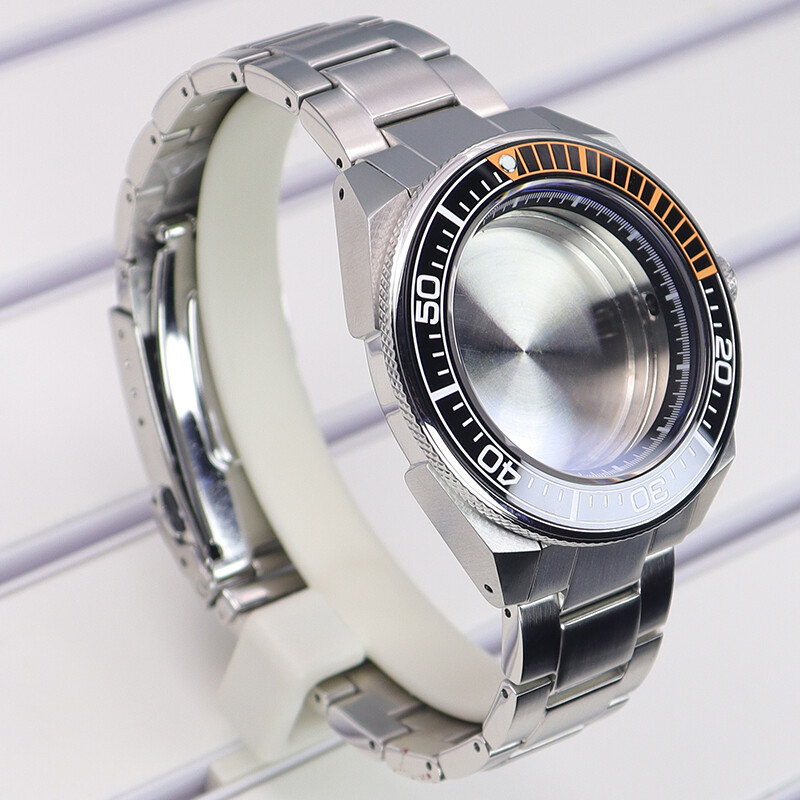 Seiko Samurai 43.8mm Watch Case+strap AR layer sapphire glass For nh35 movement