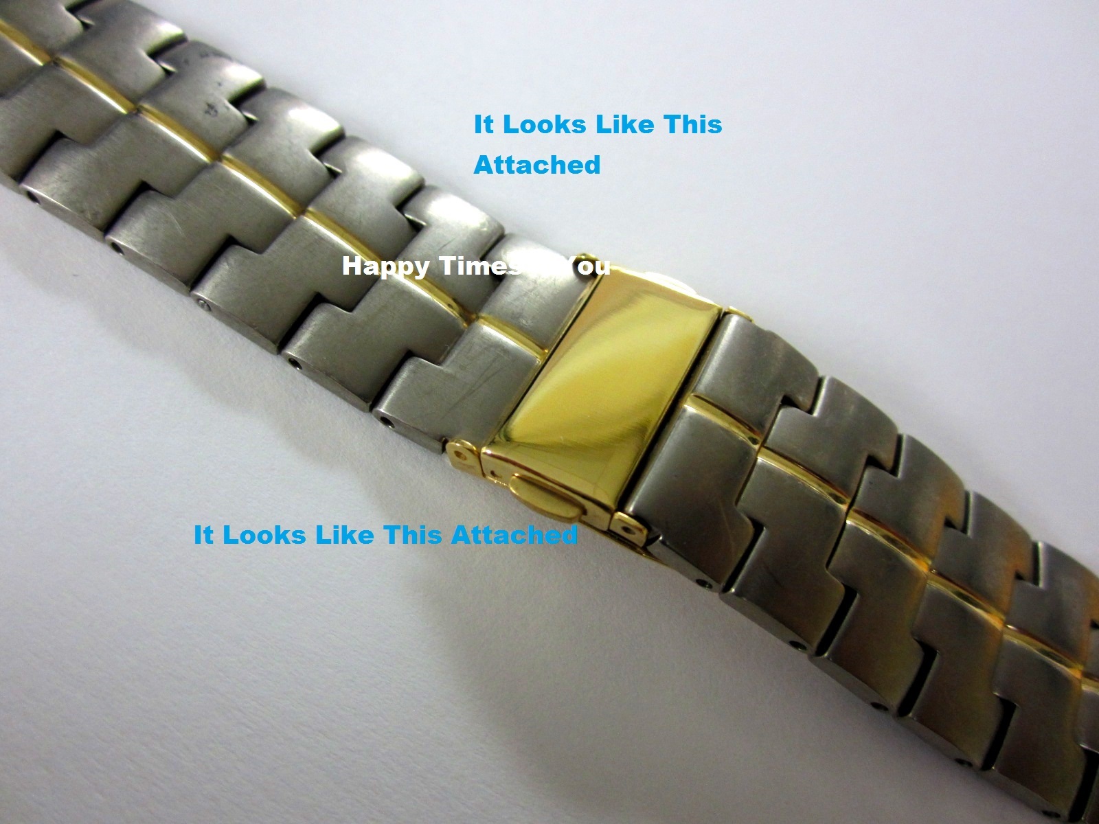 Seiko Titanium Mens Watch SGEB34 Gold Tone Clasp Replacement 19 mm