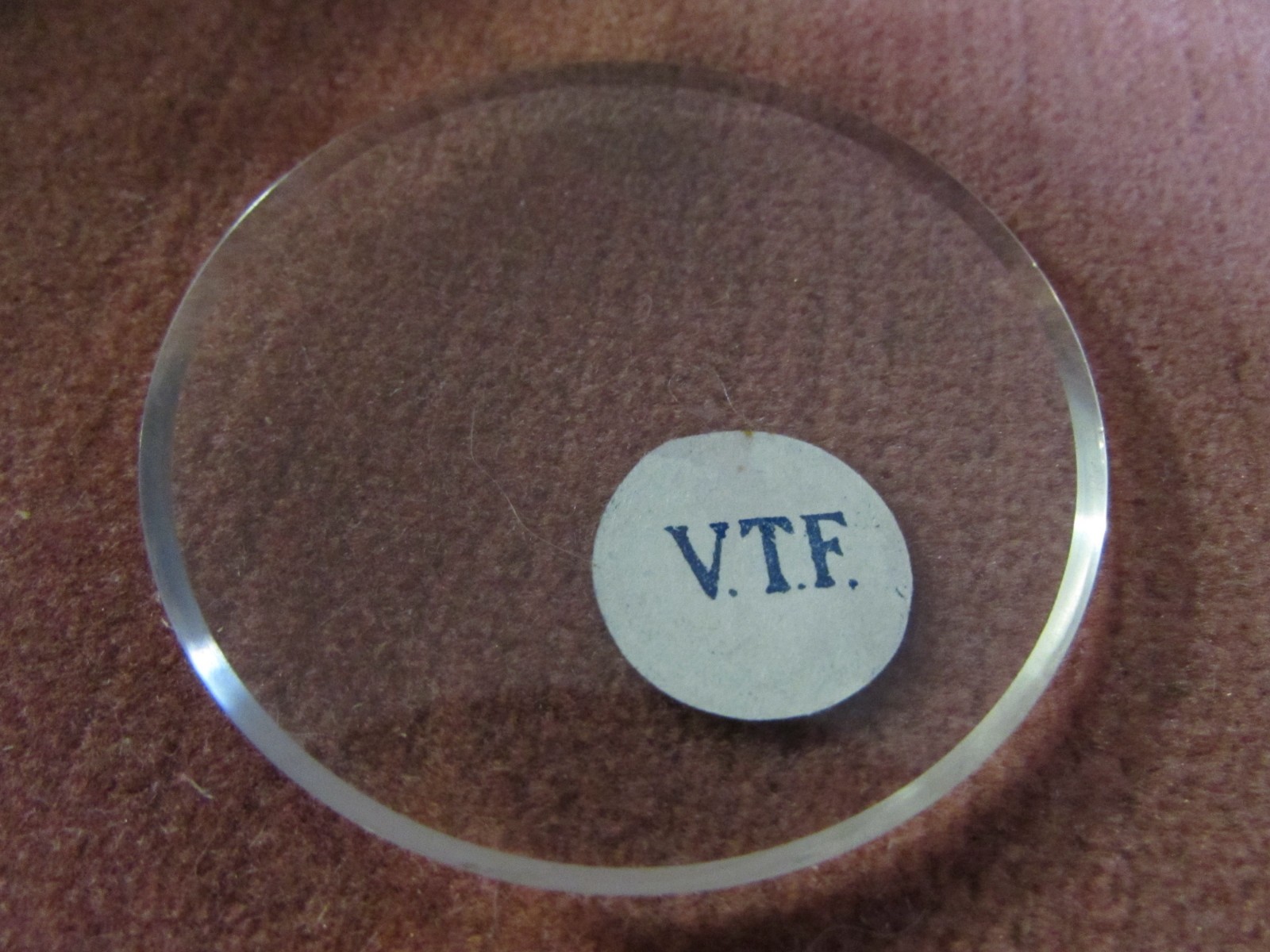 Vintage VTF French Pocket Watch Domed Crystal, Glass 49.93mm, 1.966″